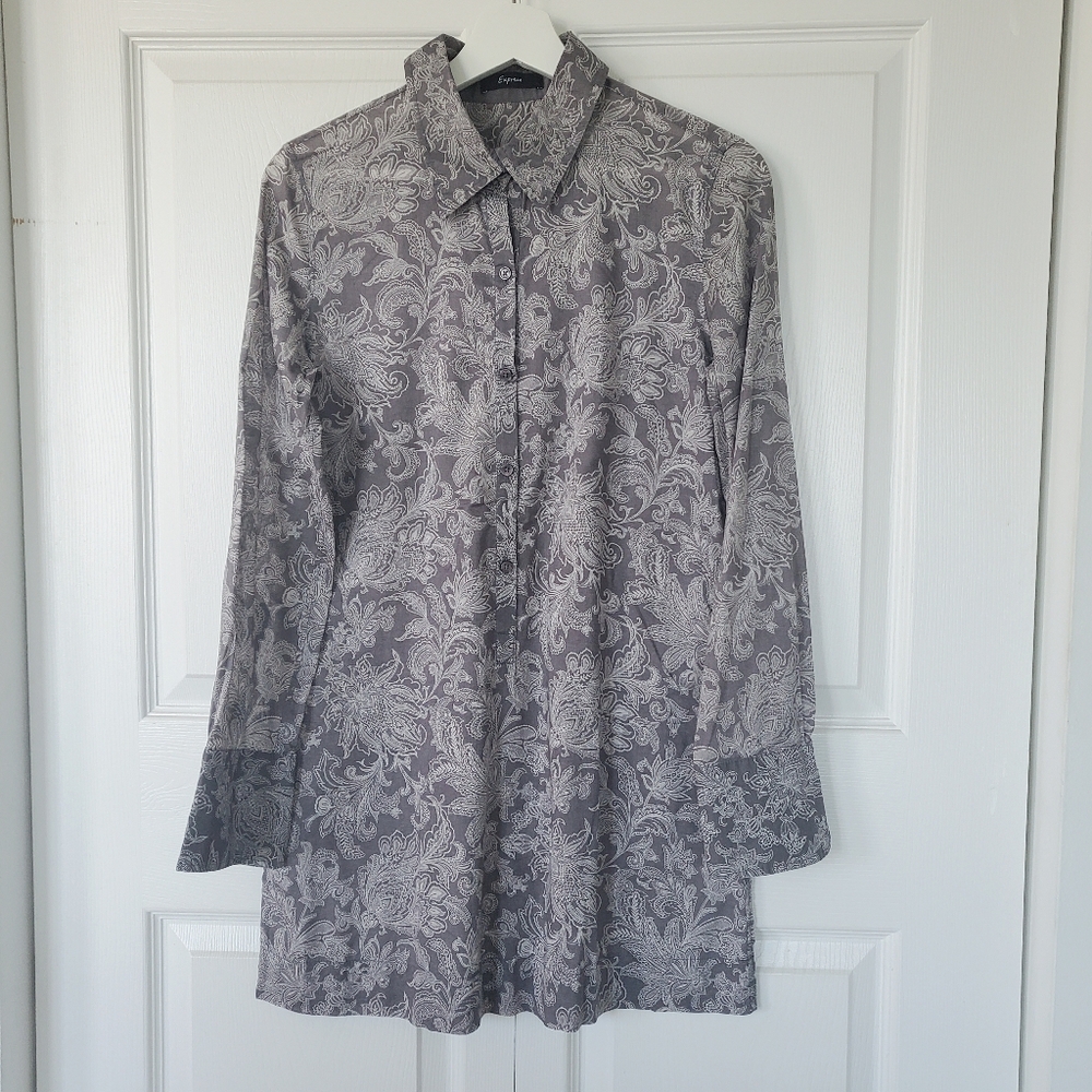 Long Gray Cotton Tunic, 6